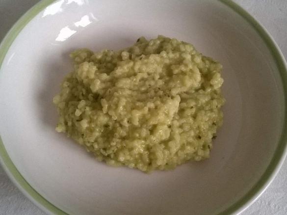 risotto con crema di zucchine e pesto