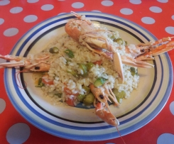 Risotto agli scampi e asparagi