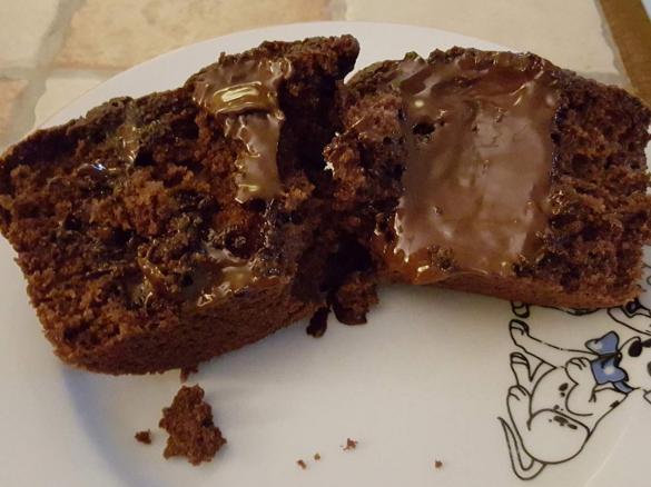 Muffin con cuore di cioccolato fondente