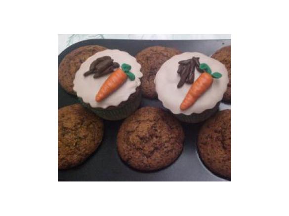 Muffin alle mandorle, carote e cioccolato con nutella