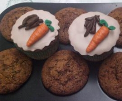 Muffin alle mandorle, carote e cioccolato con nutella