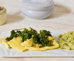 Frittata con asparagi selvatici e pomodorini secchi con contorno di broccolo romanesco "contest multilivello 45 minuti"