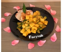Gnocchi al mandarino con capesante e zucchine (senza glutine)