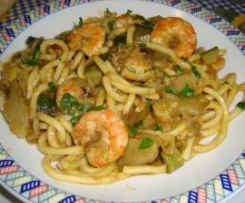 Troccoli carciofi zucchine e mazzancolle