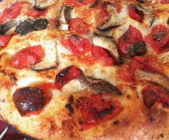 Focaccia barese con funghi cardoncelli
