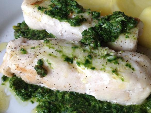 Pesto in verde col merluzzo