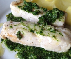 Pesto in verde col merluzzo