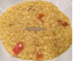 Risotto al curry e peperoni