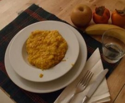 Risotto prosciutto, montasio e zafferano