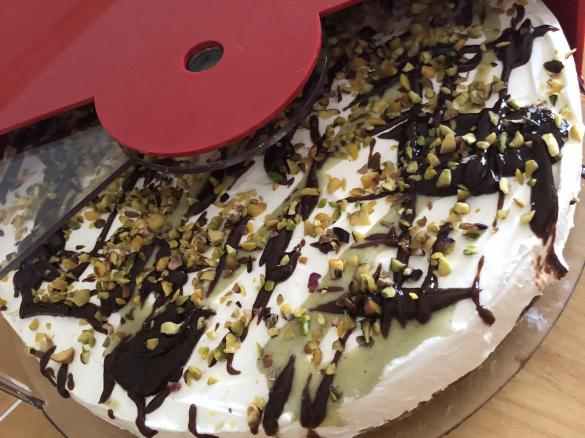 Cheesecake gelato al croccante di pistacchio
