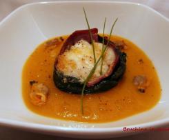 Coda di rospo con crema di zucca gialla