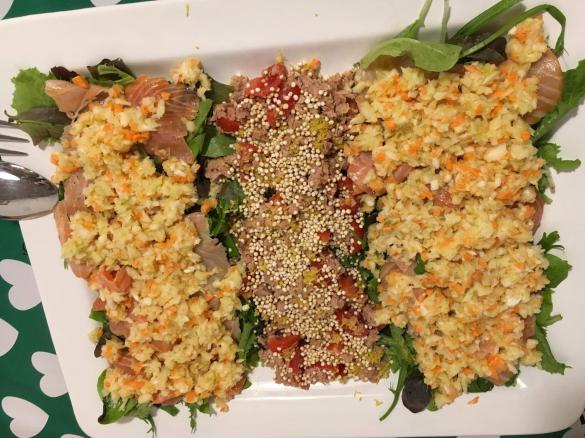 insalata di verdure e salmone marinato