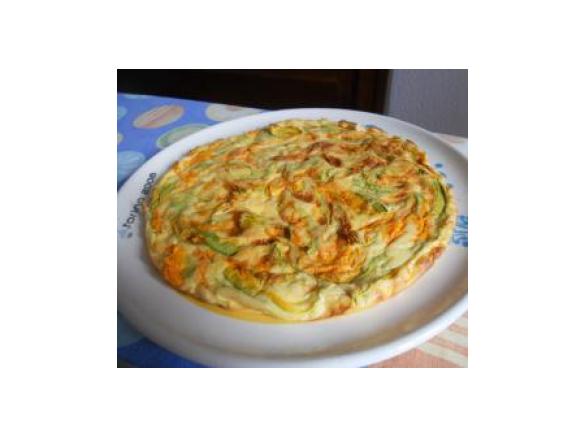 Frittata al forno con fiori di zucca