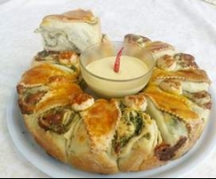 torta salata Margherita di spinaci con salsa all’aglio