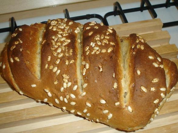 Pane alle 3 farine con semi di girasole e riso soffiato