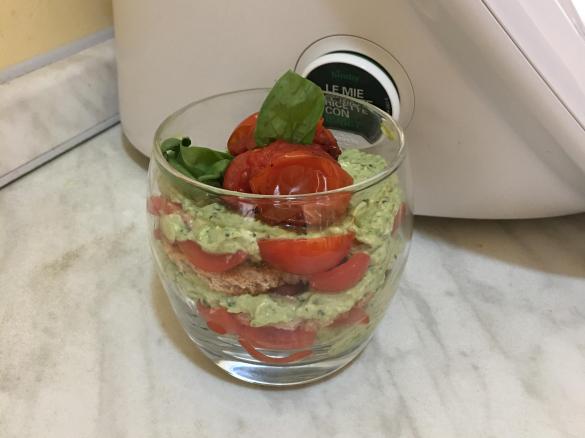 Tiramisù salato con robiola,basilico e pomodorini-Contest tiramisù estivo