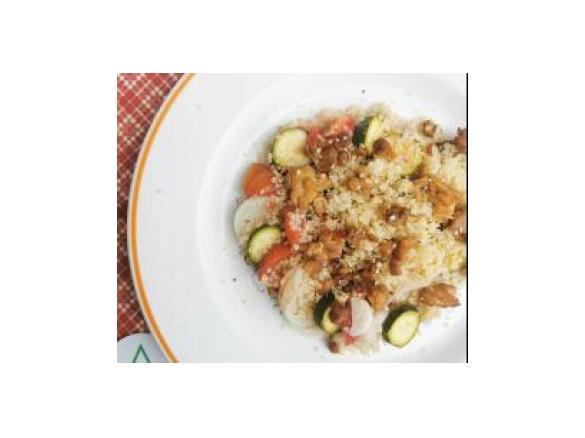 QUINOA, ZUCCHINE, POMODORI DATTERINI E CIPOLLA SOTTOVUOTO