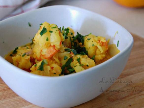 GAMBERONI ALLO ZAFFERANO E ARANCIA