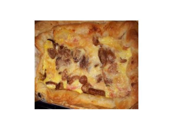 Mini Torta Salata Prosciutto e Funghi.