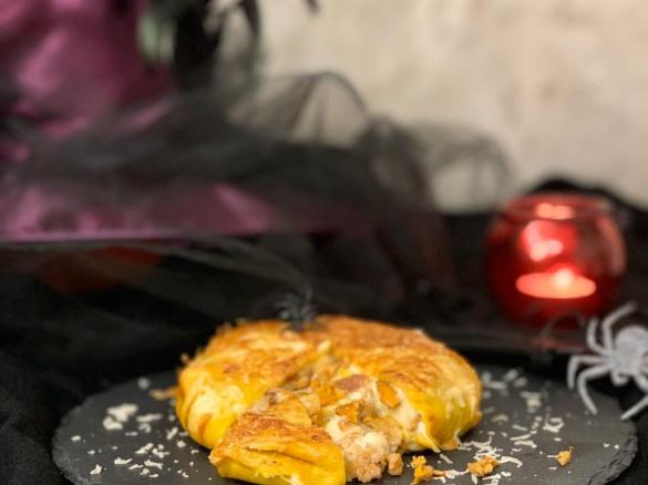 CREPES DI ZUCCA CON GUANCIALE E FINFERLI "Staffetta Halloween"