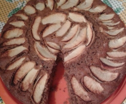 Torta al cioccolato fondente e mele