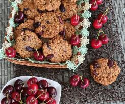 Biscotti fiocchi d'avena mandorle e ciliegie vegan "contest ciliegie"