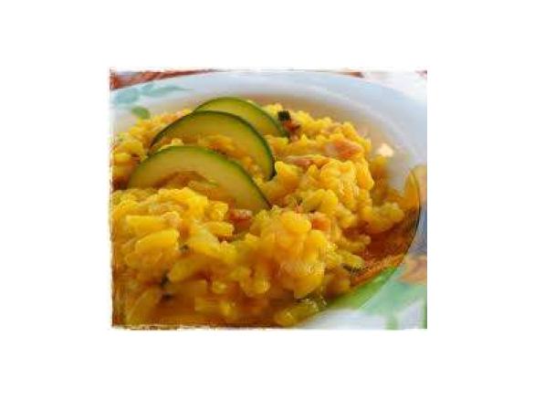 RISOTTO ZUCCHINE,PANCETTA E ZAFFERANO