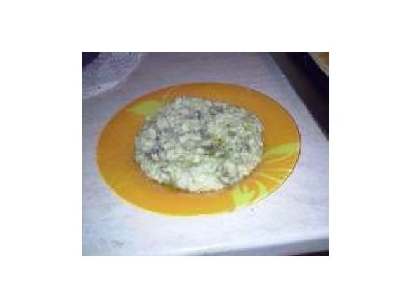 risotto con funghi champignon e pesto di rucola