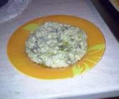 risotto con funghi champignon e pesto di rucola