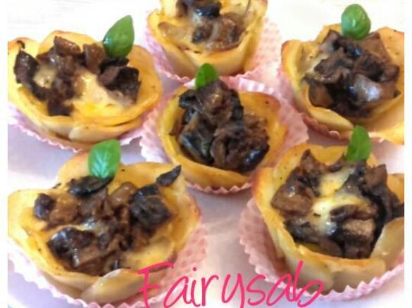 Cestini di Patate ripieni Funghi & Mozzarella -contest stuzzichini-