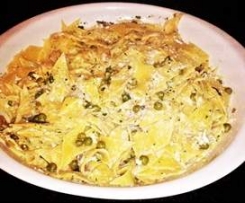 Maltagliati ricottati salmone e bisi