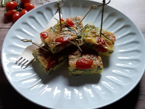 Frittata agretti e pomodorini al forno