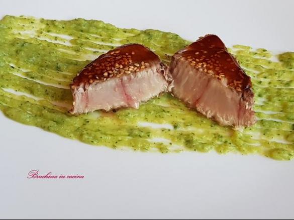 Tonno sottovuoto con crema di zucchine "contest aperitivo"