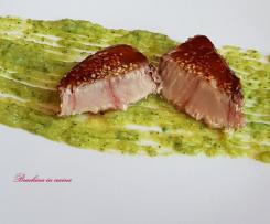 Tonno sottovuoto con crema di zucchine "contest aperitivo"