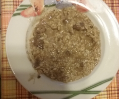 Risotto con fegatini e cuoricini di pollo