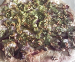 Focaccia speck e fiori d zucchina