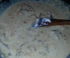 spaghetti con crema di zucca, mascarpone e pancetta