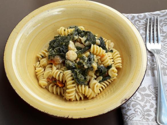 PASTA RISOTTATA CON CAVOLO NERO E GAMBERI - contest pasta risottata