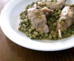 coniglio con piselli