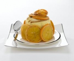 Charlotte di panettone con arance caramellate