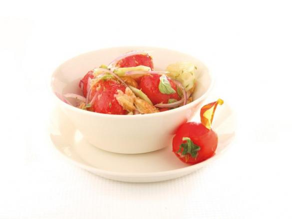 Panzanella con pomodorini al vapore