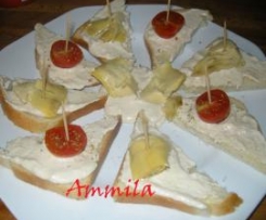 Tartine alla mousse di carciofini e tonno