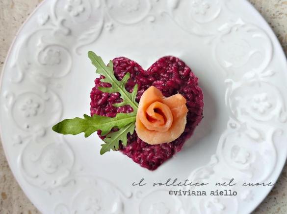 Risotto al karkadè e salmone affumicato