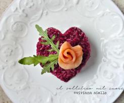 Risotto al karkadè e salmone affumicato