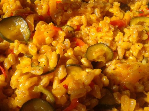 Farro allo zafferano e verdure