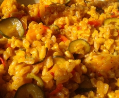 Farro allo zafferano e verdure
