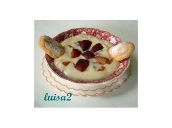 coppette con crema e prugne (o altra frutta)