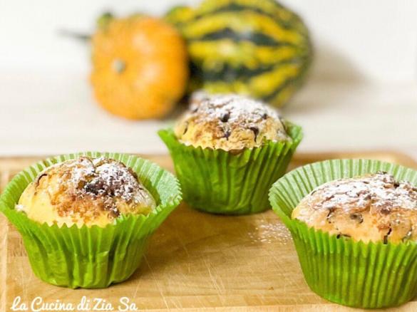 Muffin alla zucca e gocce di cioccolato