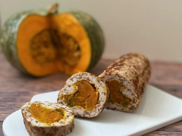 Polpettone di tacchino con zucca e patate dolci