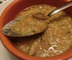 Zuppa di Orzo, Funghi e Lenticchie Rosse